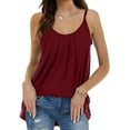 thumbnail image 3 of MAWCLOS Camisole Sans Manches pour Femmes Débardeur Couleur Unie Cami Basique pour Usage Quotidien Col Rond Pull Rouge Vin 2TG, 3 of 4