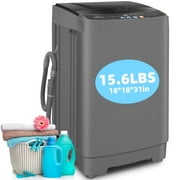 Veeboto Portable Washing Machine, 15.6lbs Washer and Dryer Combo Machine with 10 Wash Programs/8 Water Levels, Laundry with LED Display & 1 Adjustable feet for Home, Apart, Bathroom