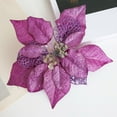 thumbnail image 2 of Artificial Poinsettia Flowers, Glitter Poinsettia Christmas Decorations with Clips & Stems, 7.8 inch Christmas Tree Ornaments for Xmas Party, Wreath, Wedding & DIY Holiday Home Decor, 2 of 7