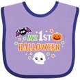 thumbnail image 3 of Inktastic My 1st Halloween with Bat Ghost Pumpkin and Stars in White Boys or Girls Baby Bib, 3 of 4