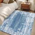 thumbnail image 4 of Sea Stars Area Rugs 4x6 ft Summer Beach Sea Star Coral Light Blue Texture Washable Rug Non Slip Indoor Carpet Absorbent Floor Mat for Living Room Bedroom Dining Room, 4 of 9
