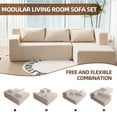 thumbnail image 3 of Aukfa 86.6" Modular Sectional Sofa, Sponge Sleeper Sofa Couch, L-Shape Free Combination Sofa Set with 3 Pillows, Beige, 3 of 8