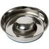 OurPets DuraPet Slow Feed Premium Stainless Steel Dog Bowl, Medium (4.5 Cups), Silver