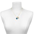 thumbnail image 2 of Delight Jewelry Silver-tone Hot Blue Zebra Print Heart - Large Goldtone Crystal Initial - B - Charm Necklace, 17.5"+2", 2 of 4
