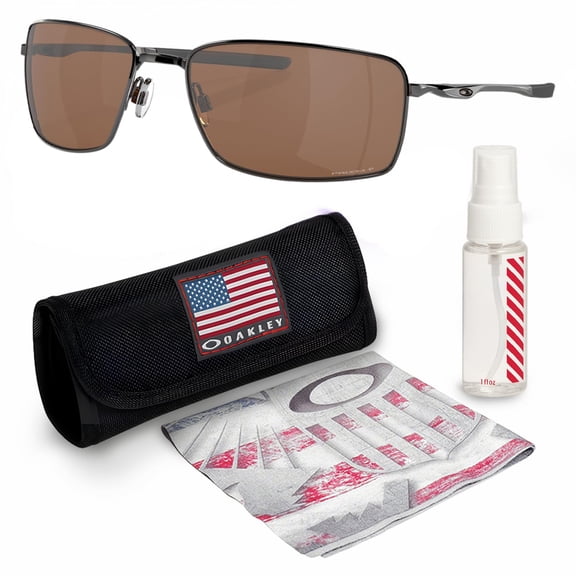 Oakley OO4075 Square Wire Rectangle Shaped Polarized Sunglasses for Men - Includes Official Eyewear Kit - Tungsten Frame with Prizm Tungsten Lens