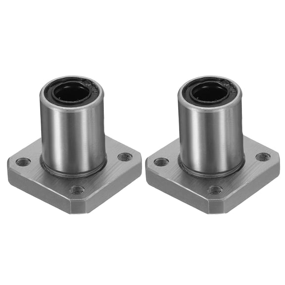 2 Pack LMK8UU Linear Ball Bearings, 8mm Bore Square Flange Linear Ball Bearings Flange Motion Bushing with Double Side Rubber Seal ABEC3 for CNC, 3D Printer