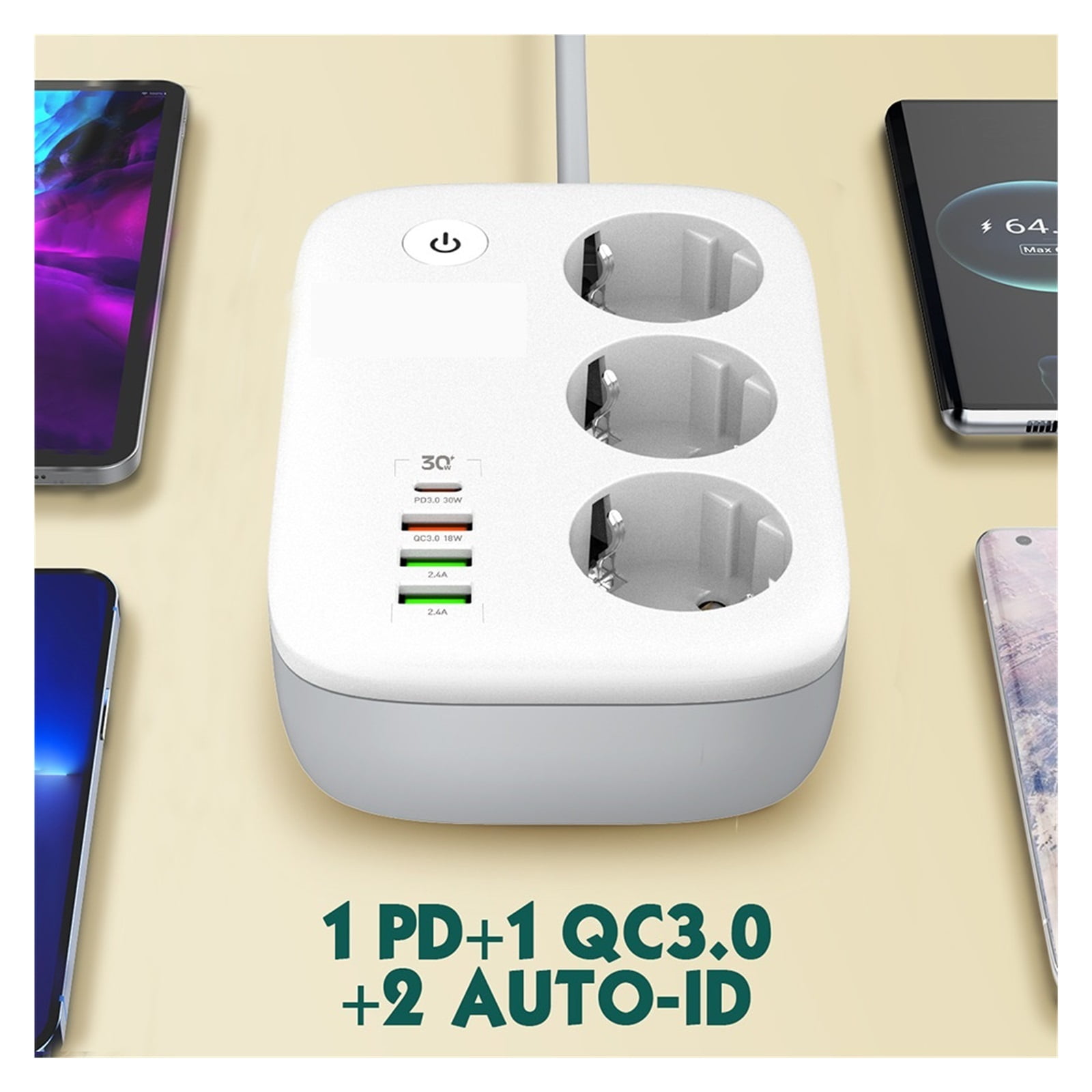 Power Strip 3 USB Extension Socket 3 Outlets Socket Adapter APP Remote Control Smart