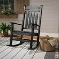 thumbnail image 6 of QISHENSHUI HDPE Rocking Chair Plastic Outdoor Indoor Patio Rocker Chair High Back All Weather Rocker for Patio Backyard Porch Garden (Black), 6 of 7