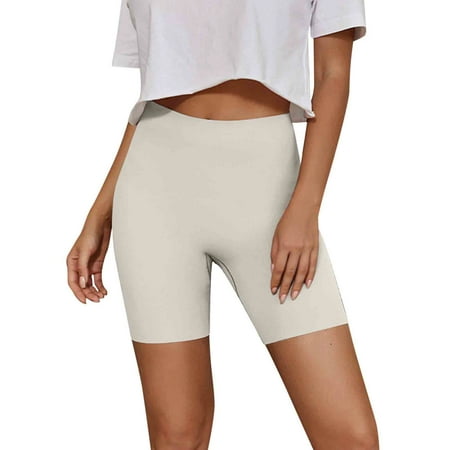 BKQCNKM Christmas Leggings for Women Womens Leggings with Pocket Womens Seamless Shaping Boyshorts Panties Control Underwear Slimming Shapewear Shorts Christmas Leggings Beige L