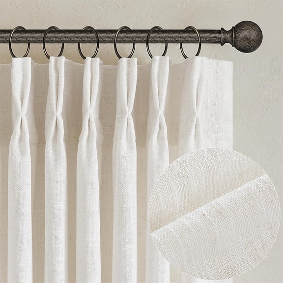 Current Hooks Pinch Pleated Linen Curta72 Inch Long 2 Panels For Living Room Bedroom ...