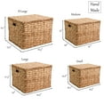 thumbnail image 7 of Eden Grace Set of 4 Hand-Woven Wicker Storage Trunks with Twisted Weave and Iron Frame, 7 of 7