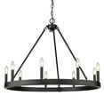 thumbnail image 5 of Golden Lighting Alastair Metal 9-Light Chandelier in Matte Black, 5 of 6