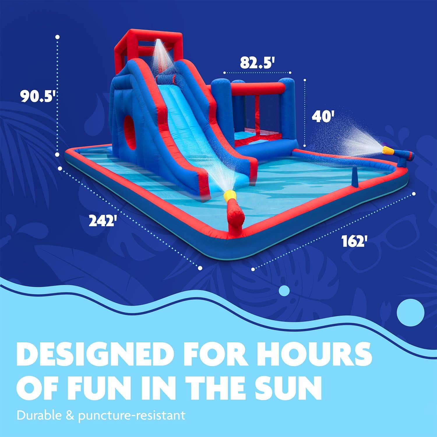 Sunny & Fun Fun Water Slide with Bounce and Pool for Backyard Water Play