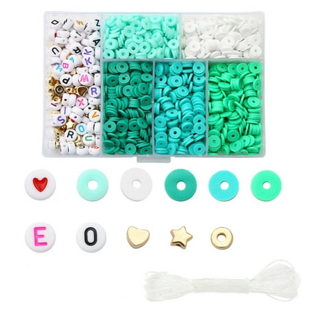 

Flat Round Polymer Clay Spacer Beads with Pendant Accessory and Elastic Cord