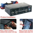 thumbnail image 3 of Desktop Optical Drive Multi-function Panel 5.25'' PC Front Panel Dashboard Spare Parts, 3 of 11