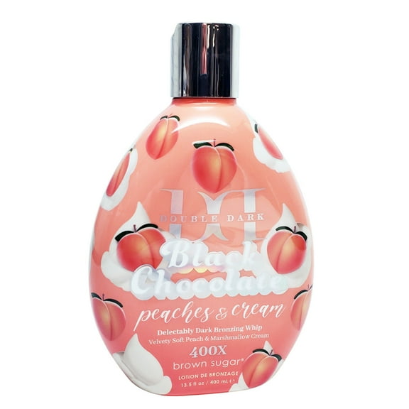Brown Sugar Double Dark Black Chocolate Peaches & Cream 400X Tanning Lotion 13.5 oz