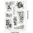 thumbnail image 7 of 1Sheet Vintage Numbers Background Transparent Clear Stamps Flower Word Embossing Stamp Sheets Silicone Clear Stamps Seal, 7 of 7