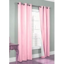 (#32) Hotel Quality Silver Grommet Top, Faux Silk1 Panel Light Pink Solid Thermal Foam Lined Blackout Heavy Thick Window Curtain Drapes Grommets 108" Length