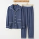 thumbnail image 1 of Pijamas de hombre de manga larga de algodón de primavera y otoño de verano para hombre de algodón de hombre de mediana edad cárdigan verde fino conjunto de ropa para el hogar, 1 of 6