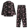 thumbnail image 3 of DISNIMO Pumpkin Bat Printed Women Pajama Sets Soft Comfy Sleepwear Long Sleeve Nightwear with Long Pajama Pants Halloween Button Down Loungewear with Pockets, XL, 3 of 7