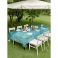 thumbnail image 4 of Outdoor Tablecloth with Umbrella Hole for Patio/Picnic/Party/Camping, Teal Green Ombre Waterproof Table Cloth Rectangle Table Cover Washable, Vintage Abstract Oil Painting Art Modern (60"x 84"), 4 of 9