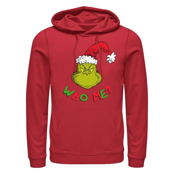 Men's Dr. Seuss Christmas The Grinch Who Me Pull Over Hoodie
