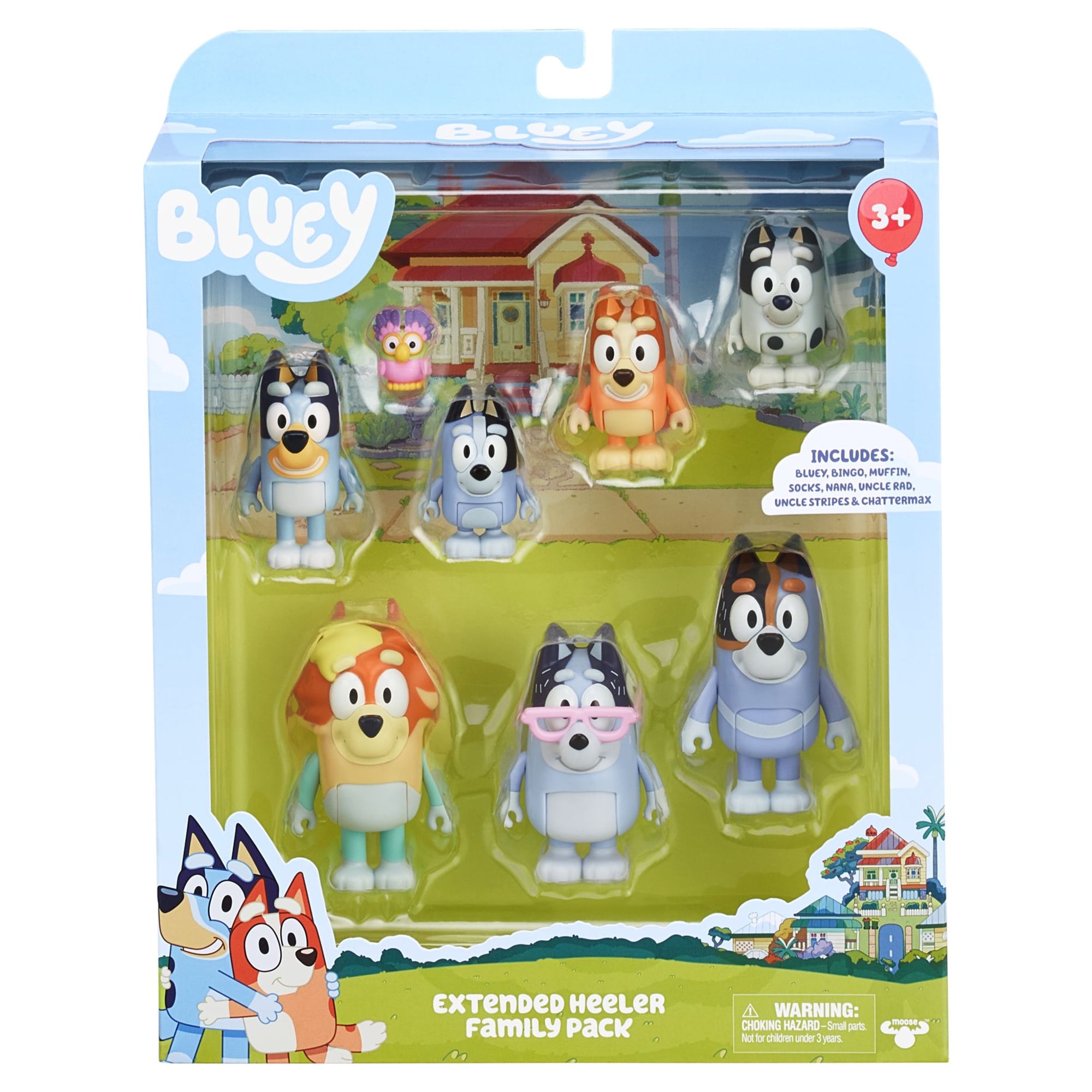 Bluey Extended Heeler Family Pack Preschool Toys For Kids Ages 3 In 
