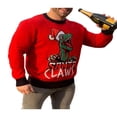 thumbnail image 4 of Chandails de Noël Laids Assortis pour la Famille Manches Longues Col Rond Dinosaure Chandail pour Hommes Femmes Enfants Tenues Rouge Adultes TG, 4 of 5