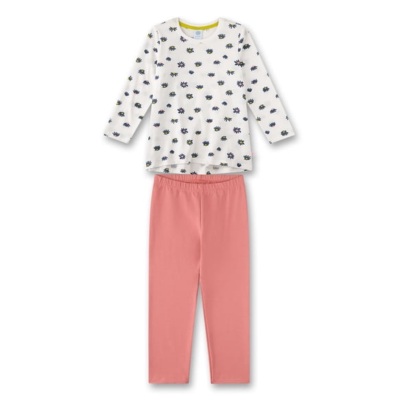 Sanetta Pijama de niña, conjunto de 2 piezas - largo, pijama, algodón orgánico, motivo Rosa/Blanco 116