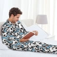 thumbnail image 6 of Uemuo Football Soccer Ball Pattern 2-Piece Loungewear Set - Men’s Soft Sleepwear, Cozy Winter PJs, Comfy Sleep Set-Large, 6 of 7