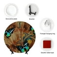 thumbnail image 4 of Disketp Vintage Butterfly Green Ceramic Plate Dinner Plates Bone China Decorative Plates Art Ceramic Ornaments for Wall Hanging Decoration -6in, 4 of 6
