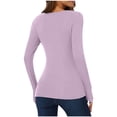 thumbnail image 2 of Women's Long Sleeve Shirts 2026 Fall Winter Basic Square Neck Fitted Breathable Undershirt T Shirts, 2 of 7