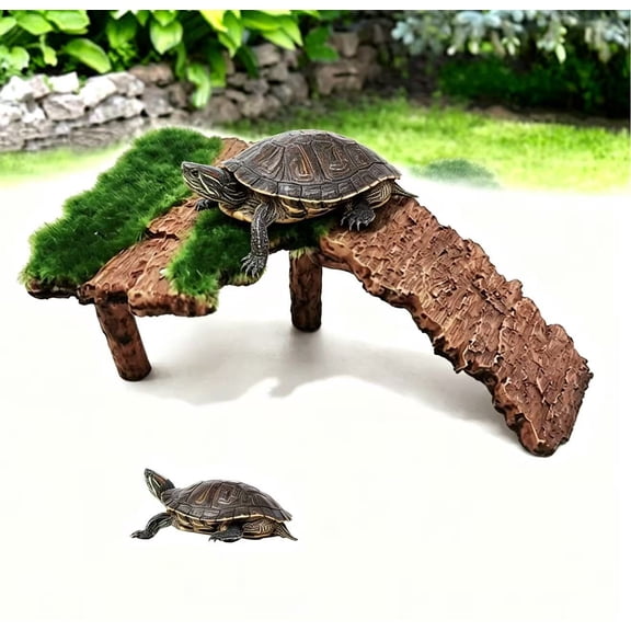 Gaoxin Turtle Basking Platform with Climbing Ladder and Resting Terrace, 5.91x3.36x2.36in