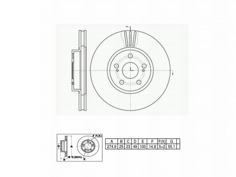 Winstop Brake Rotor, Front WS240679, Toyota Corolla 2008-2003