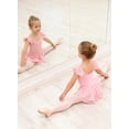 thumbnail image 5 of Aideaone Girls Ballet Dance Dress Toddler Leotards Ruffle Sleeve Shiny Ballet Tutu Skirt Bright Pink 2-9T, 5 of 8