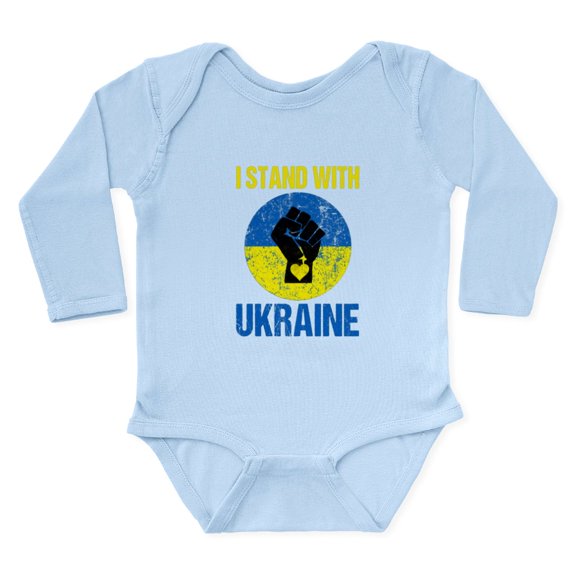 CafePress - Support Ukraine I Stand With Ukraine Body Suit - Long Sleeve Cotton Baby Bodysuit