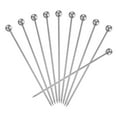 thumbnail image 1 of Uxcell 10Pcs Palillos de Cóctel de Acero Inoxidable, 4.25 Pulgadas Palillos de Cóctel de Metal, Bola Plateada, 1 of 5