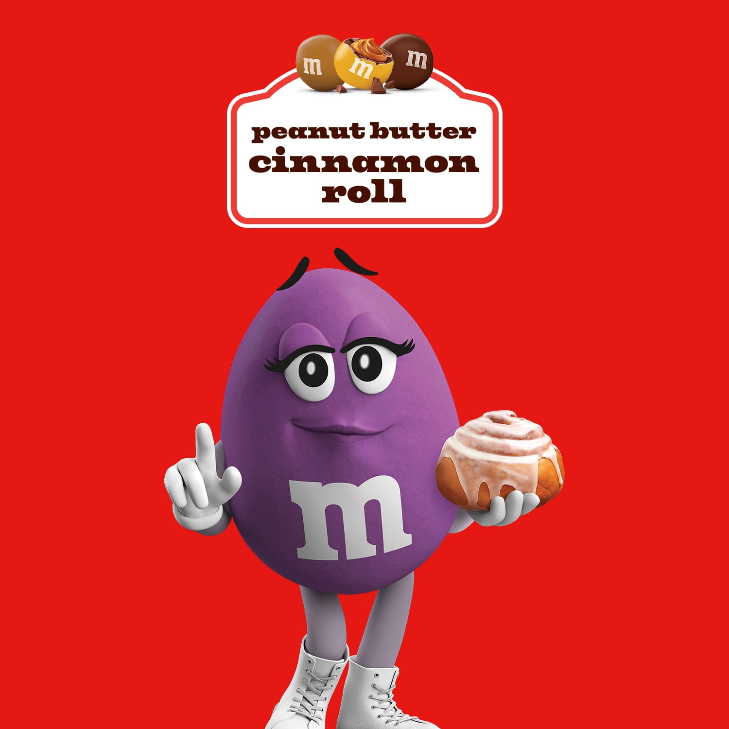 M&M's Peanut Butter Cinnamon Roll Chocolate Candy, Sharing Size, 8.6 oz Resealable Bag