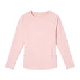thumbnail image 7 of Jinhomg Girls Long Sleeve Shirt with Pockets UPF50+ Lightweight Crewneck Quick Dry Sun Shirts Kids Basic Active Workout Running Tee Pink,4 Years, 7 of 7