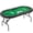Green, variant on Danrelax Foldable Poker Table, 8 Player Oval Texas Hold'em Game Table with Stainless Steel Cup Holders, Padded Rail and Carrying Bag, Green