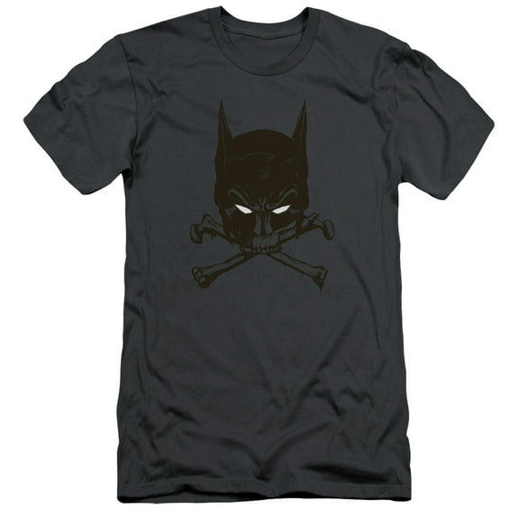 Batman Bat And Bones S/S Adult 30/1 T-Shirt Charcoal