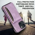 thumbnail image 5 of Allytech Slim Wallet Case for iPhone 15, Business Premium PU Leather Multi-Card Slots Anti-Drop Anti-Scratch Full Body Protection Kickstand Case for iPhone 15 - Purple, 5 of 6