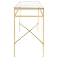 thumbnail image 5 of SAFAVIEH Couture Baumgarten Antique Metal Console Table, Gold/Glass, 5 of 9