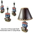 thumbnail image 5 of Urbalabs Western Biker Route 66 Motorcycle Biker Chain Gas Pump Decor Rustic Man Cave Decor Table Lamp Farmhouse Nightstands Living Room End Tables Lamps for Bedrooms Office Lamp Only (Route 66 Lamp), 5 of 7