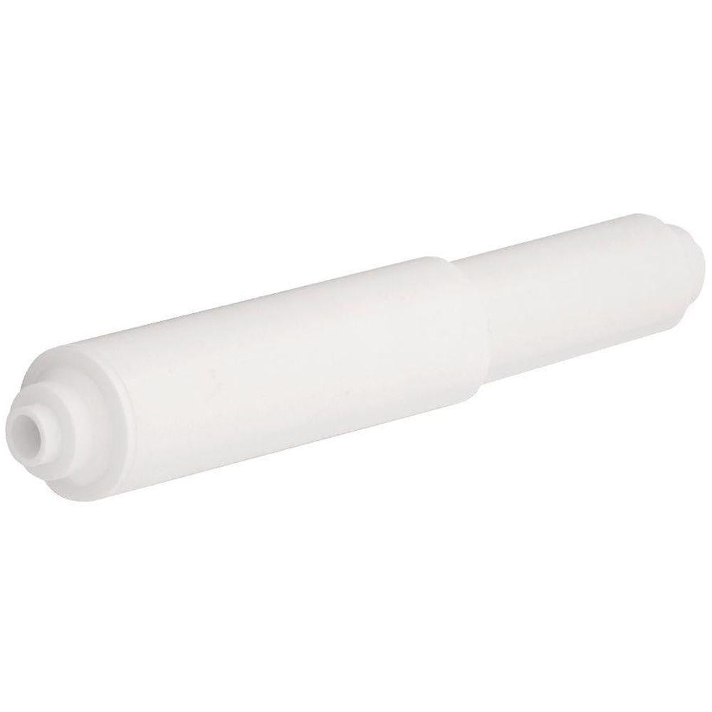 2 toilet paper rollers tissue holders white plastic telescoping spring loaded 