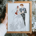 thumbnail image 2 of 1 Bag 4pcs Love Wedding Stencil 11.7×8.3inch Large Marriage Couple Stencils with Paint brush Sweet Bride and Groom Family Drawing Template for DIY Craft Furniture Wood Canvas Paper, 2 of 6