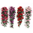 thumbnail image 2 of Flor Artificial de ratán, planta falsa, vid, decoración colgante de pared, rosas, flores para el hogar, fiesta, decoración interior al aire libre, 2 of 4