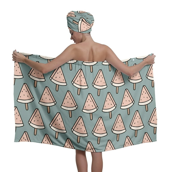 Colevkie 2 Pcs Adjustable Bath Skirt Hair Drying Cap Set for Women Bath Wrap Towel Shower Cap Absorbent Soft Quick Drying for Bathroom Spa