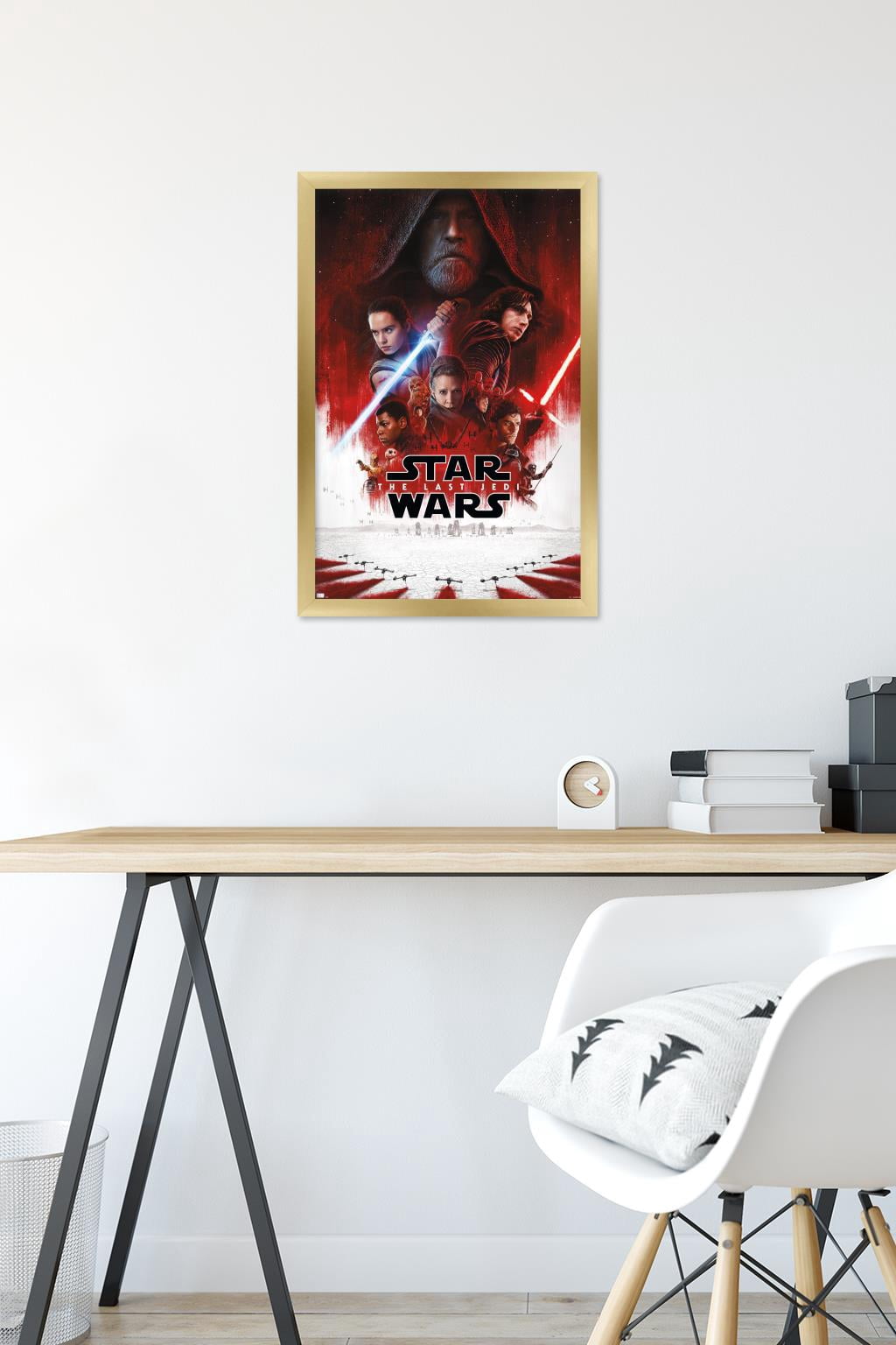 Star Wars: The Last Jedi - One Sheet (No Billing Block) Wall Poster, 14.725" x 22.375" Framed