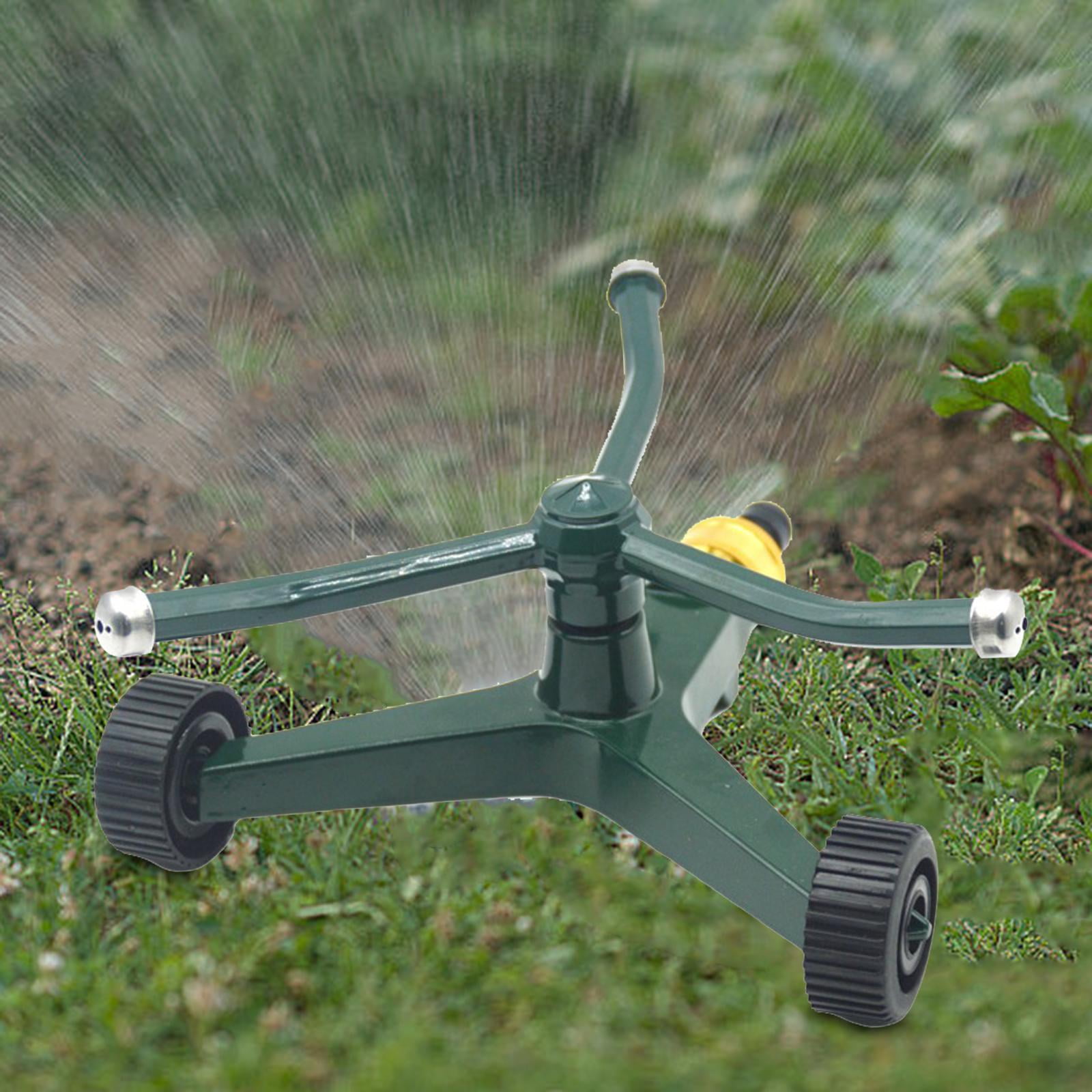 Aymzbd Garden Sprinkler Household with Wheel Base Whirling Sprinkler Lawn Sprinkler for